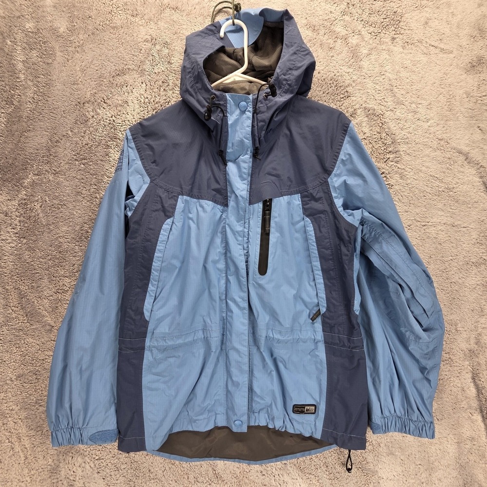 REI Jacket Womens Small Blue Elements E1 Hooded Ski Snow Waterproof Nylon